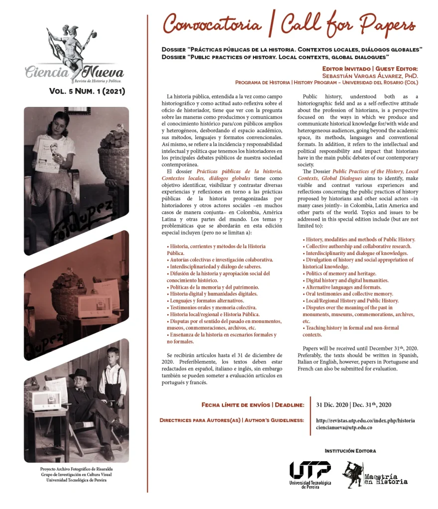 Convocatoria Dossier Prácticas públicas de la historia. Contextos locales y diálogos globales